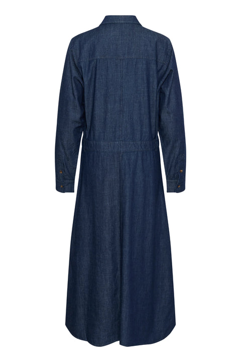 Soaked In Luxury Chamy Shirt Dress In Dark Blue Denim