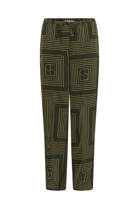 Soaked Topaz Faustina Pants In Rosin & Fennel Seed Monogram