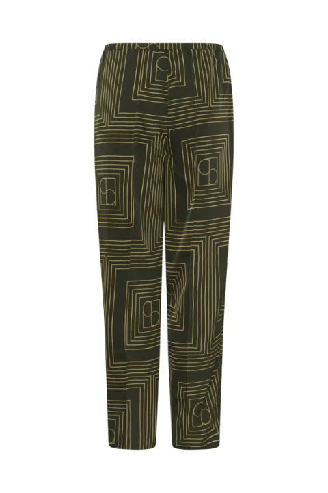 Soaked Topaz Faustina Pants In Rosin & Fennel Seed Monogram