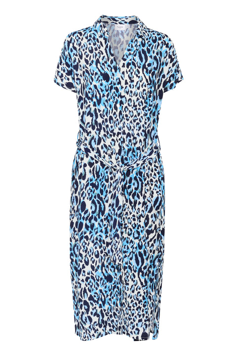 Saint Tropez Blanca Ss Dress In Baby's Breath Blue Animal