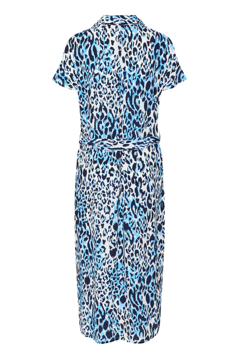 Saint Tropez Blanca Ss Dress In Baby's Breath Blue Animal