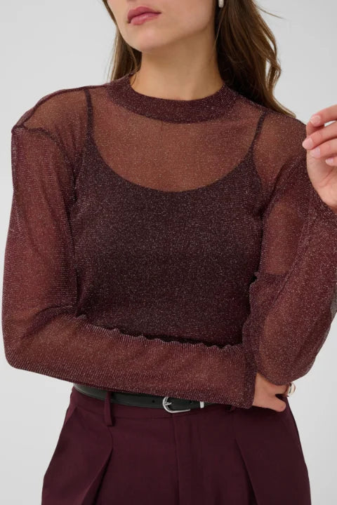 Saint Tropez Delila LS Blouse In Winetasting