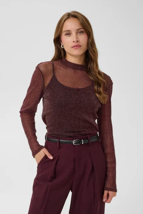 Saint Tropez Delila LS Blouse In Winetasting