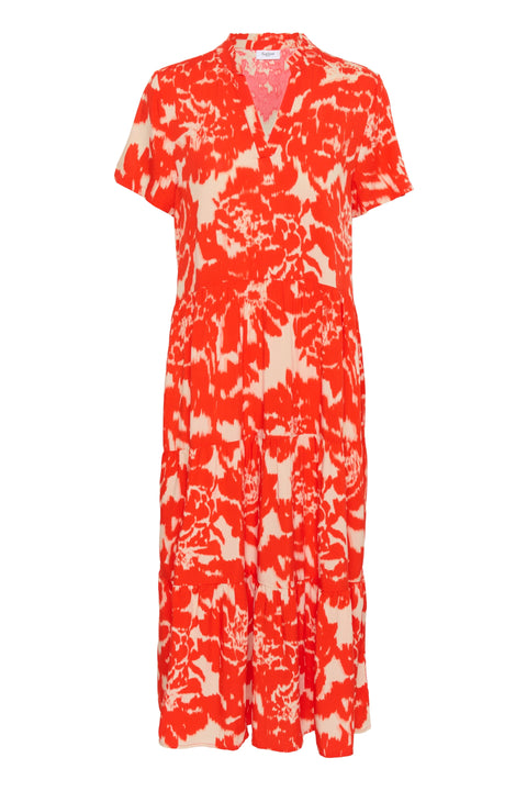 Saint Tropez Eda SS Maxi Dress In Poinciana Water Blooms