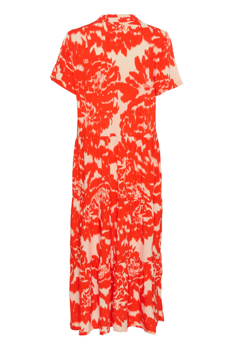 Saint Tropez Eda SS Maxi Dress In Poinciana Water Blooms