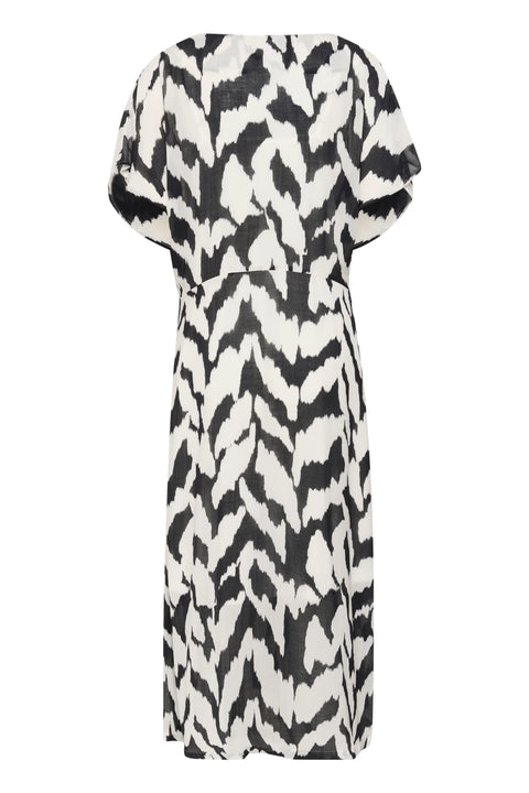 Saint Tropez Eya Long Dress In Black Monochrome Strokes