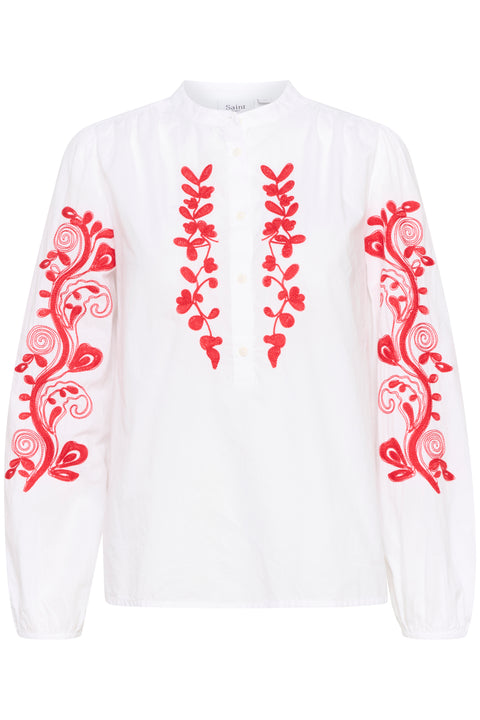 Saint Tropez Jesabel Woven Shirt L/S In Bright White