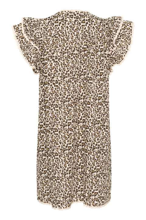 Saint Tropez Kirby Dress In Creme Leopard Strokes