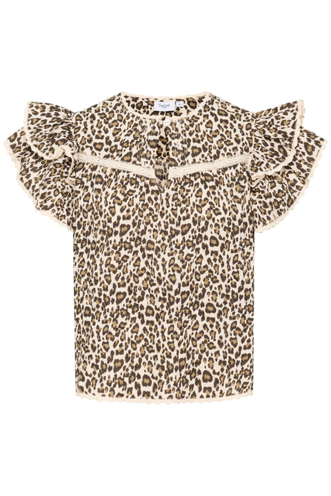 Saint Tropez Kirby Blouse In Creme Leopard Strokes
