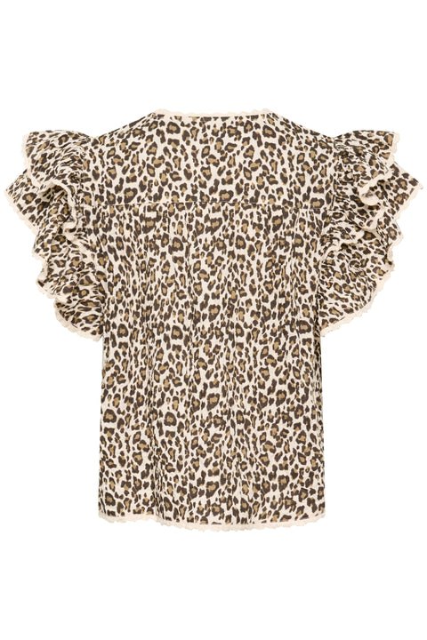 Saint Tropez Kirby Blouse In Creme Leopard Strokes