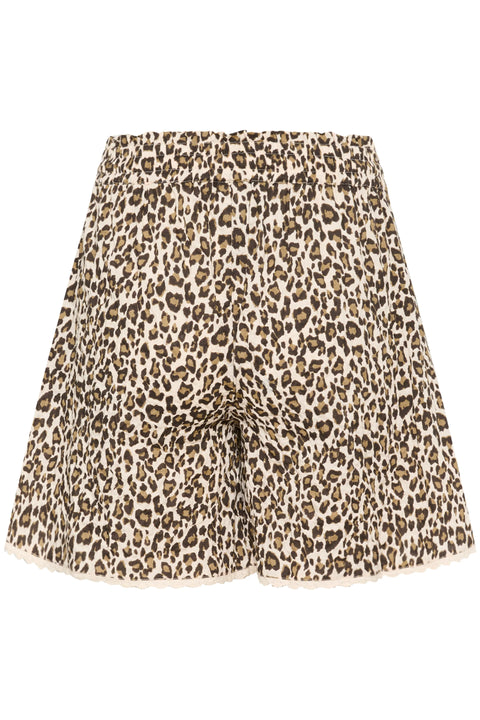 Saint Tropez Kirby Shorts In Creme Leopard Strokes