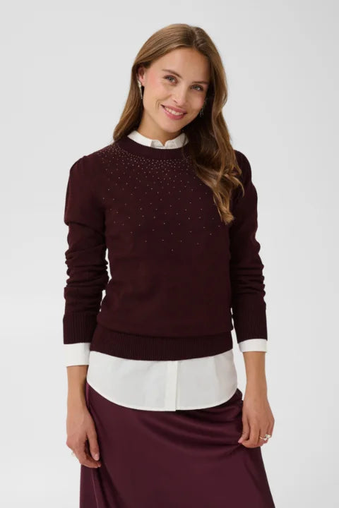 Saint Tropez Cherri Pullover In Winetasting Melange