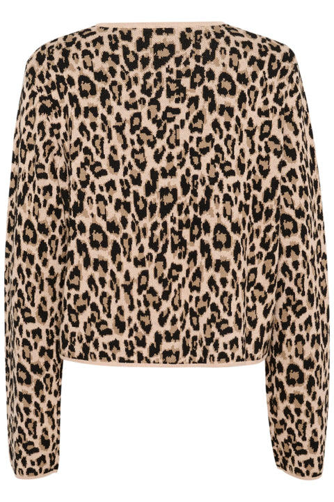 Saint Tropez Lydia Cardigan In Black Leopard Jacquard
