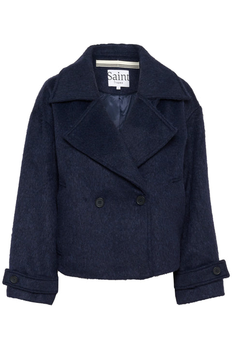 Saint Tropez Lira Short Wool Coat In Night Sky
