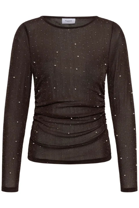 Saint Tropez Maisie Blouse In Chocolate Brown