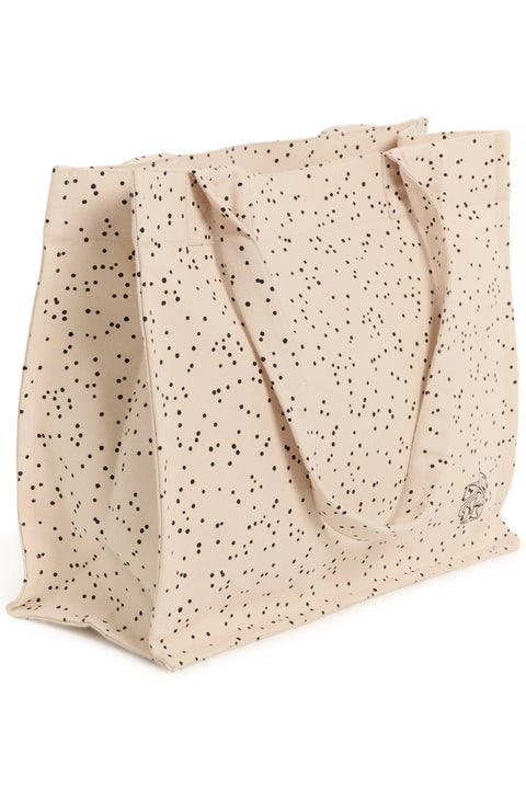 Saint Tropez Pansy Bag In Creme Black Mini Dots
