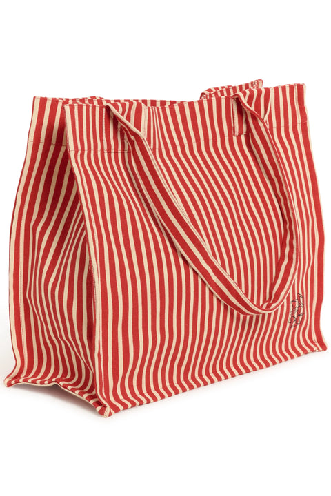 Saint Tropez Pansy Bag In  Poppy Seedpearl Wide Stripe
