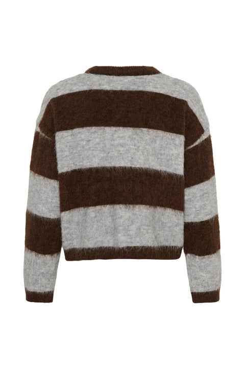 Saint Tropez Tayzie Pullover In Chocolate Grey Melange