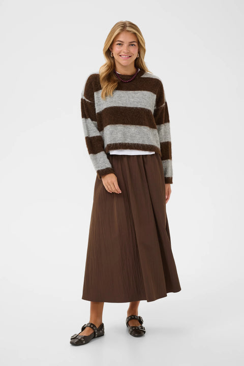 Saint Tropez Tayzie Pullover In Chocolate Grey Melange