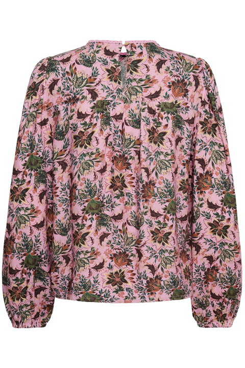 Saint Tropez Teodora Blouse In Mauve Mist Lotus Blooms