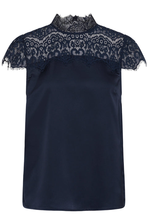Saint Tropez Teagan SS Blouse In Night Sky