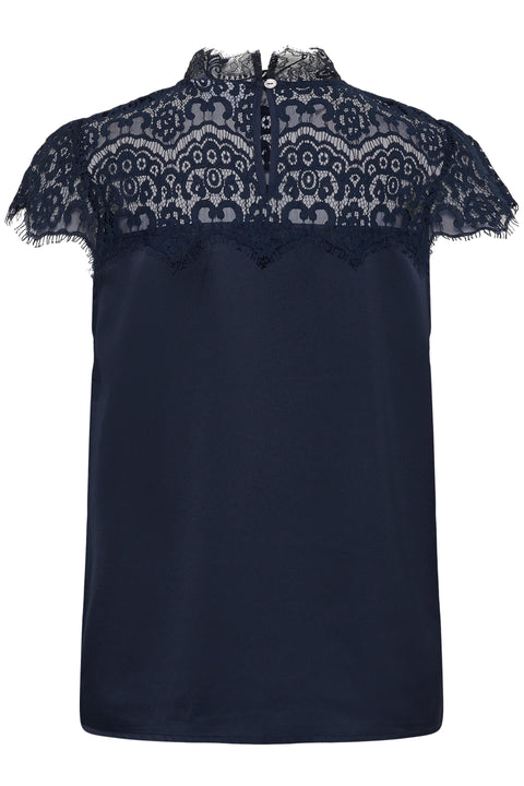 Saint Tropez Teagan SS Blouse In Night Sky