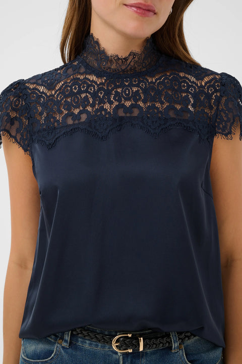 Saint Tropez Teagan SS Blouse In Night Sky