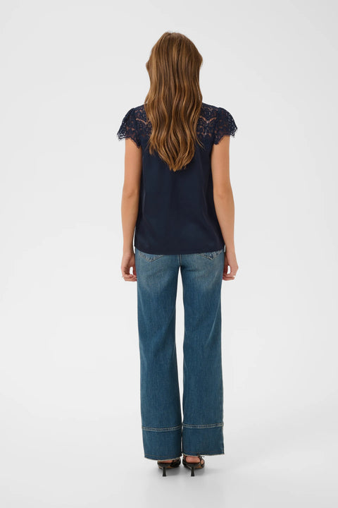 Saint Tropez Teagan SS Blouse In Night Sky
