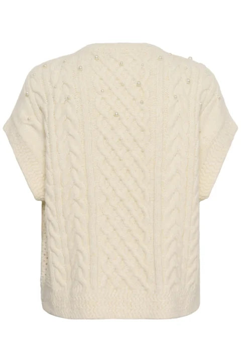 Saint Tropez Uwena Knit Vest In Seedpearl Melange