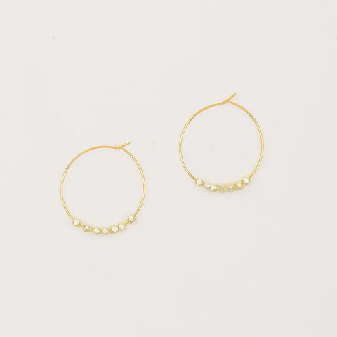 Altiplano JEA309GO Faceted Metal Hoops - Gold