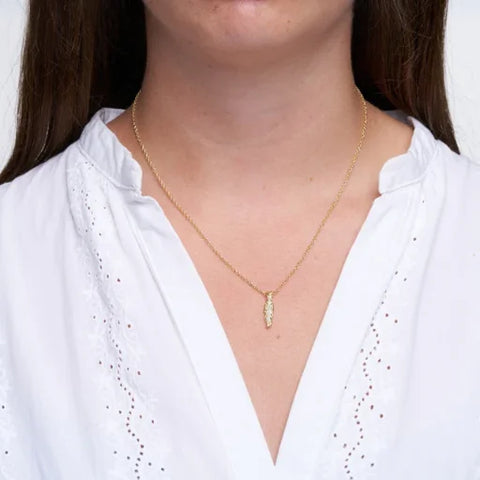 Pure 31888 Iris necklace oblong pendant Silver
