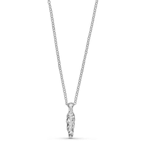 Pure 31888 Iris necklace oblong pendant Silver