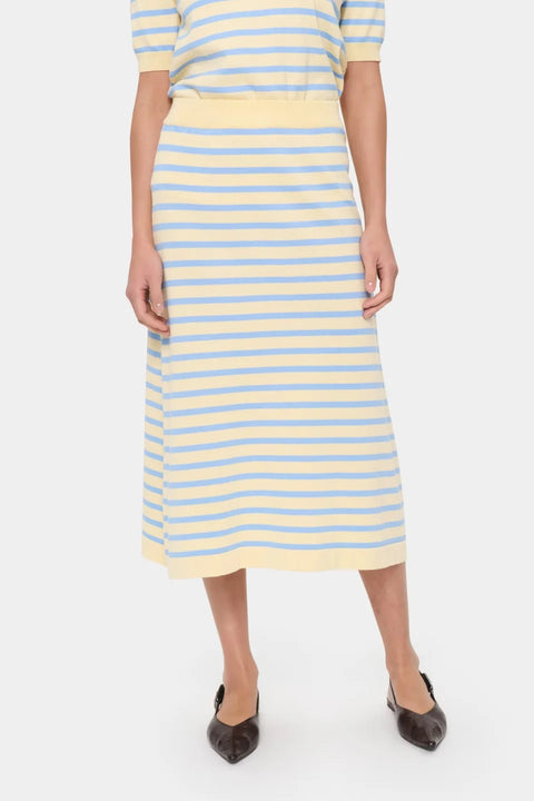 Saint Tropez Mila Striped Skirt In Lemon Hydrange
