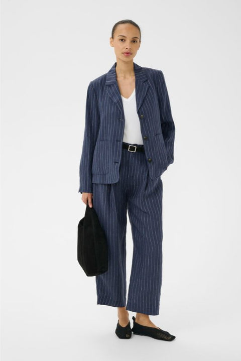 Part Two Alita Blazer Blue Nigh Pinstripe