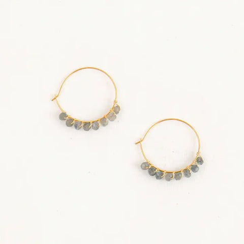 Altiplano JEA398GY Faceted Stone Hoop