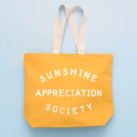 Alphabet Bags Sunshine Appreciation Society - Yellow Canvas Tote Bag