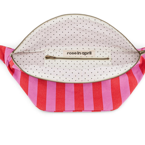 Rose In April Women Bum Bag Stripes Orchid / Tomato