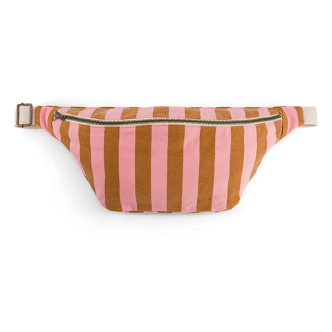 Rose In April Women Bum Bag Stripes Caramel /Strawberry