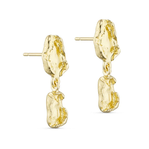 Pure 45978 Delilah foil post earrings w. pendants Gold