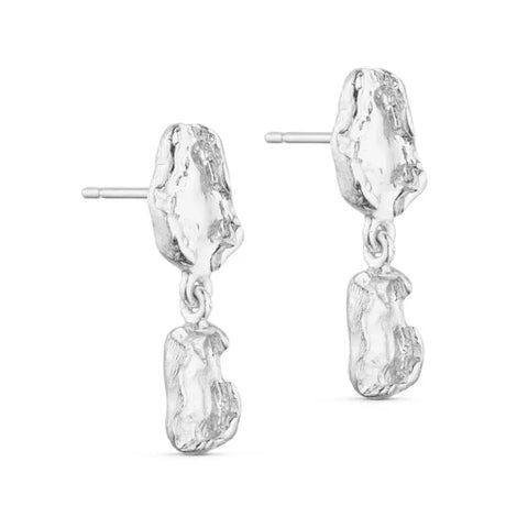 Pure 45978 Delilah foil post earrings w. pendants Silver