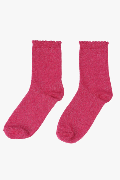 Miss Shorthair 4898BY8.1 Berry All Over Glitter Socks with Scalloped Cuff