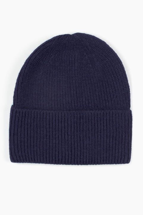 Miss Shorthair 5003NB Noelle Navy Blue Ribbed Beanie Hat