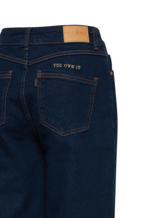 Pulz Morina HW Jeans Curved Leg In Medium Blue Denim