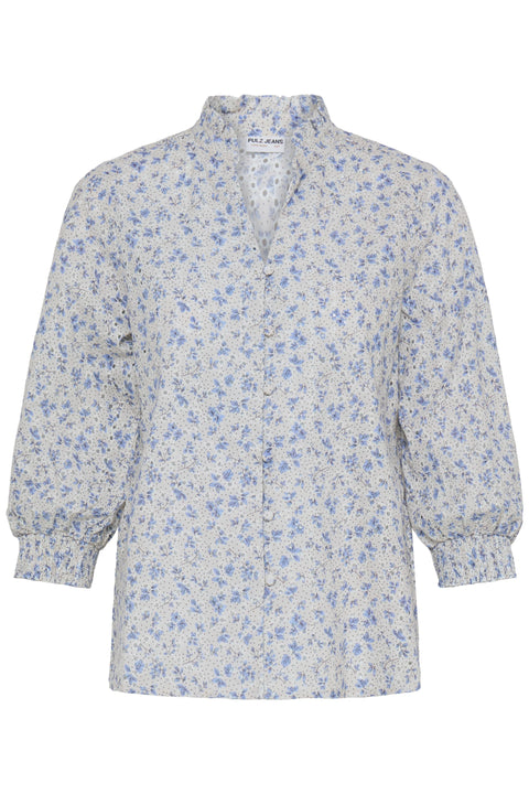 Pulz Dolores 3/4 Sl Blouse In Vista Blue