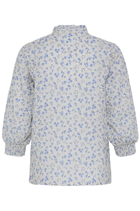 Pulz Dolores 3/4 Sl Blouse In Vista Blue