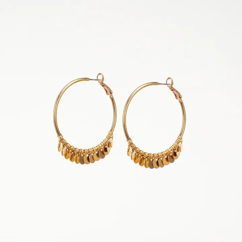 Altiplano JEA607 Disc Dangle Hoop Earrings