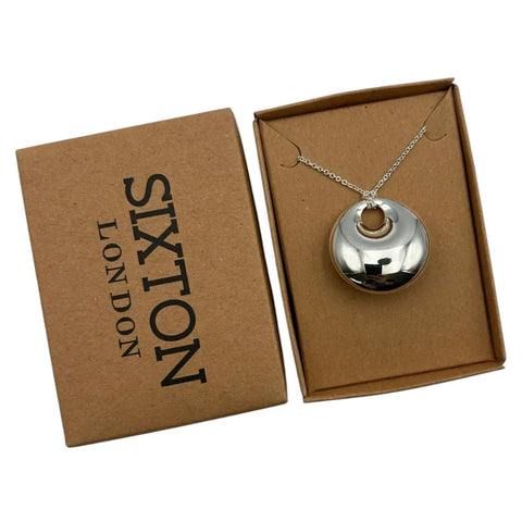 Sixton London Retro Style Silver Pendant On An Extendable Chain