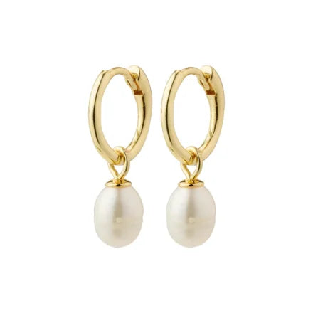 Pilgrim 612332003 Berthe Pearl Hoop Earrings Gold-Plated