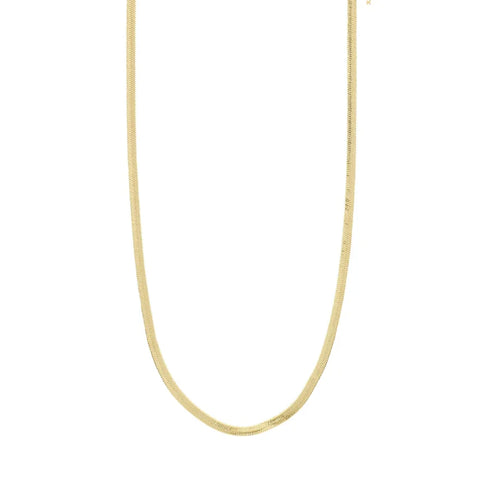 Pilgrim 632212001 Joanna Flat Snake Chain Necklace Gold-Plated WATERPROOF