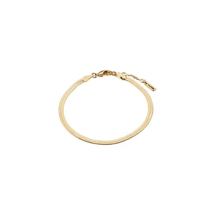 Pilgrim 632212002 Joanna Flat Snake Chain Bracelet Gold-Plated WATERPROOF